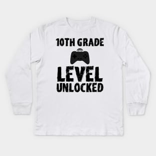 10th Grade Level Unlocked Kids Long Sleeve T-Shirt